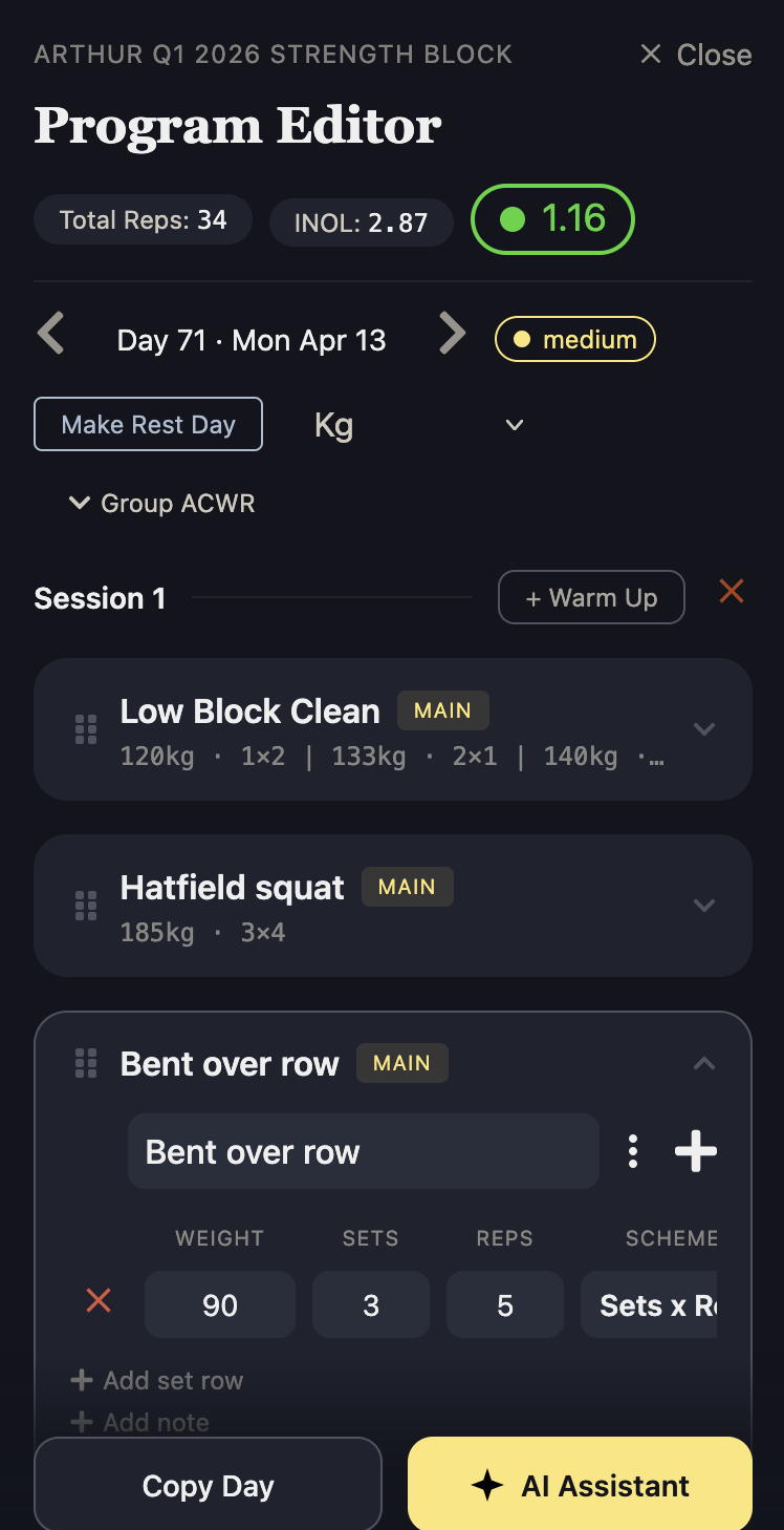 Program editor with drag and drop